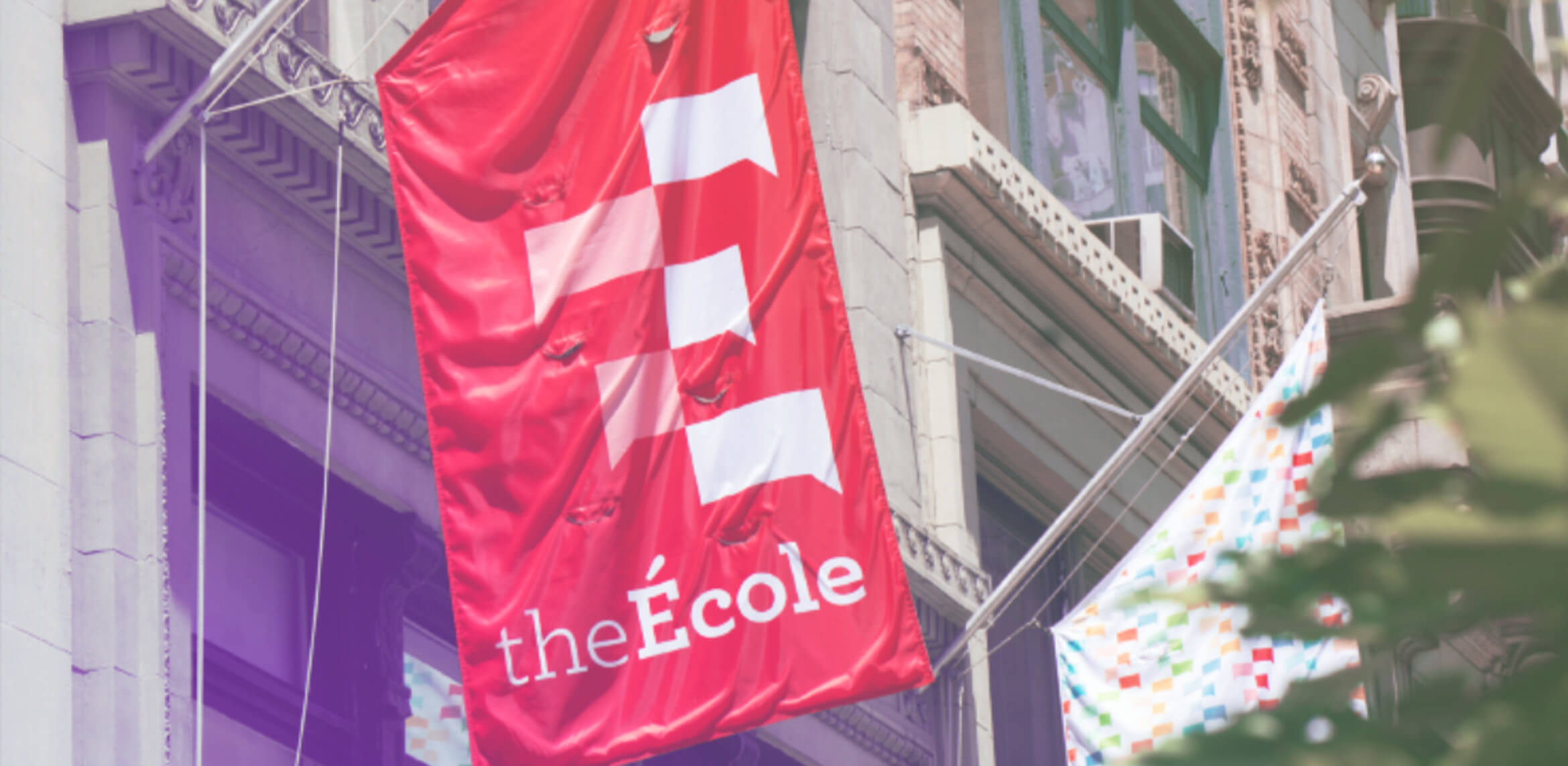 The École banners