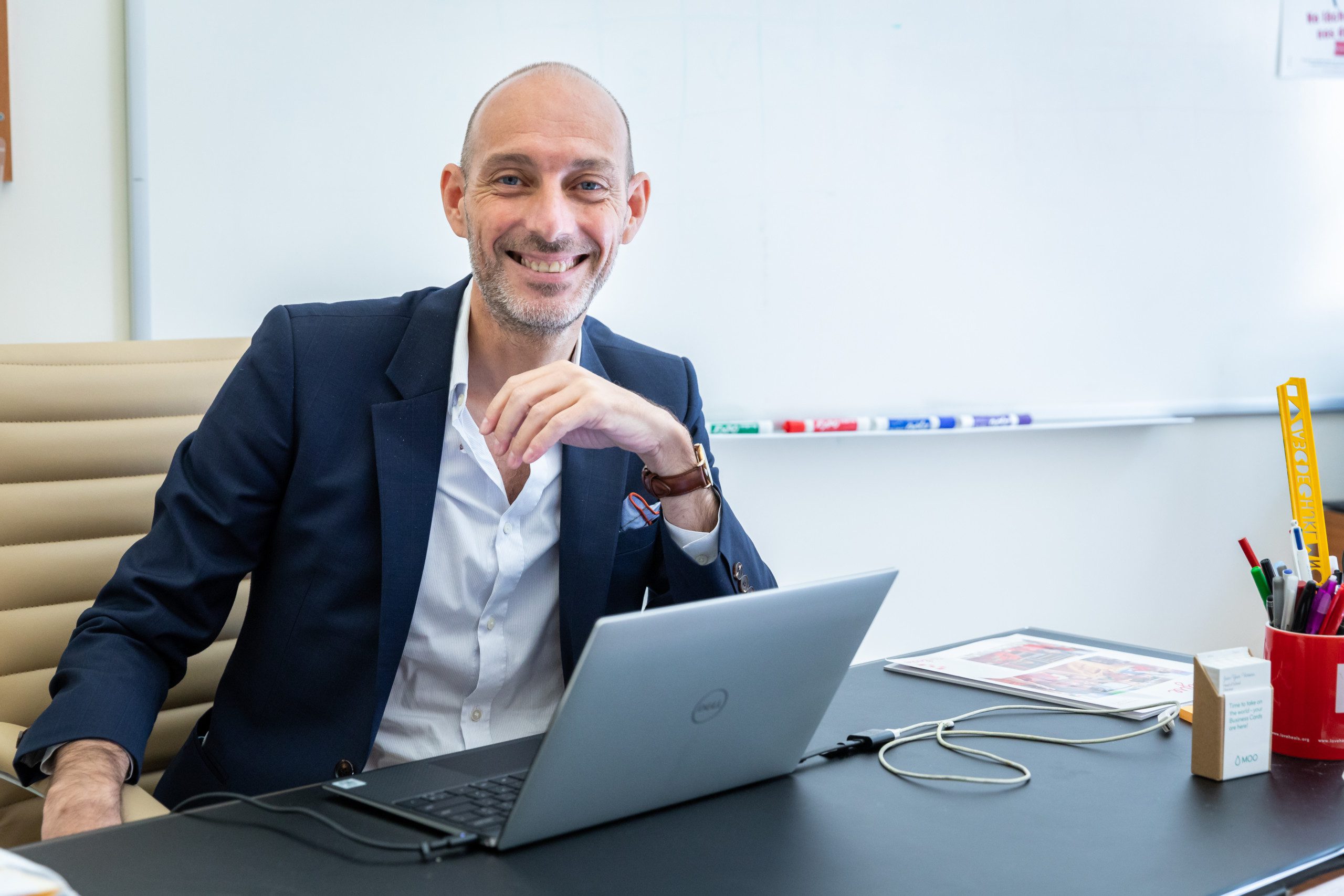 Jean-Yves at desk